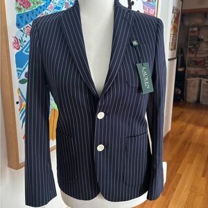 Ralph Lauren Dark Blue Striped Blazer